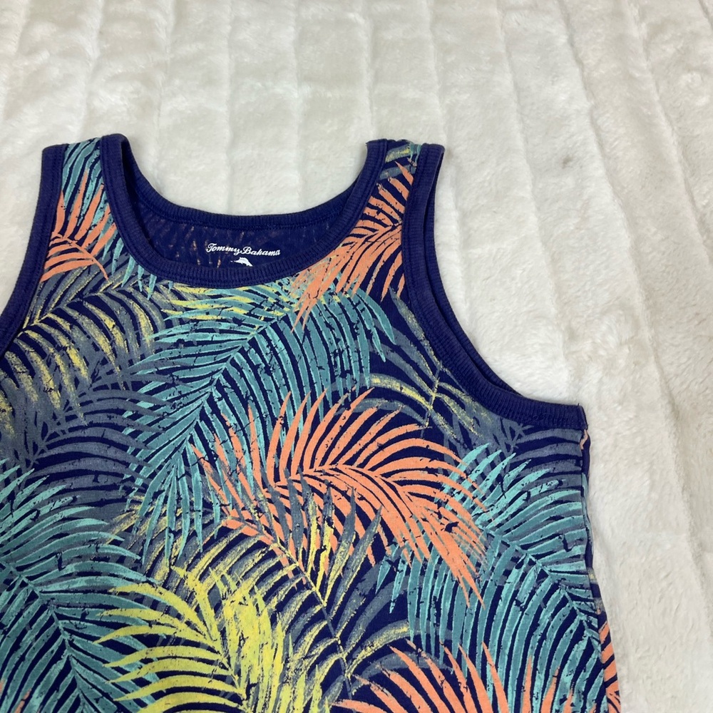 Tommy Bahama Kids Boys M 7/8 Summer Beach Pool Tropical Florida Leaf Tank Top
